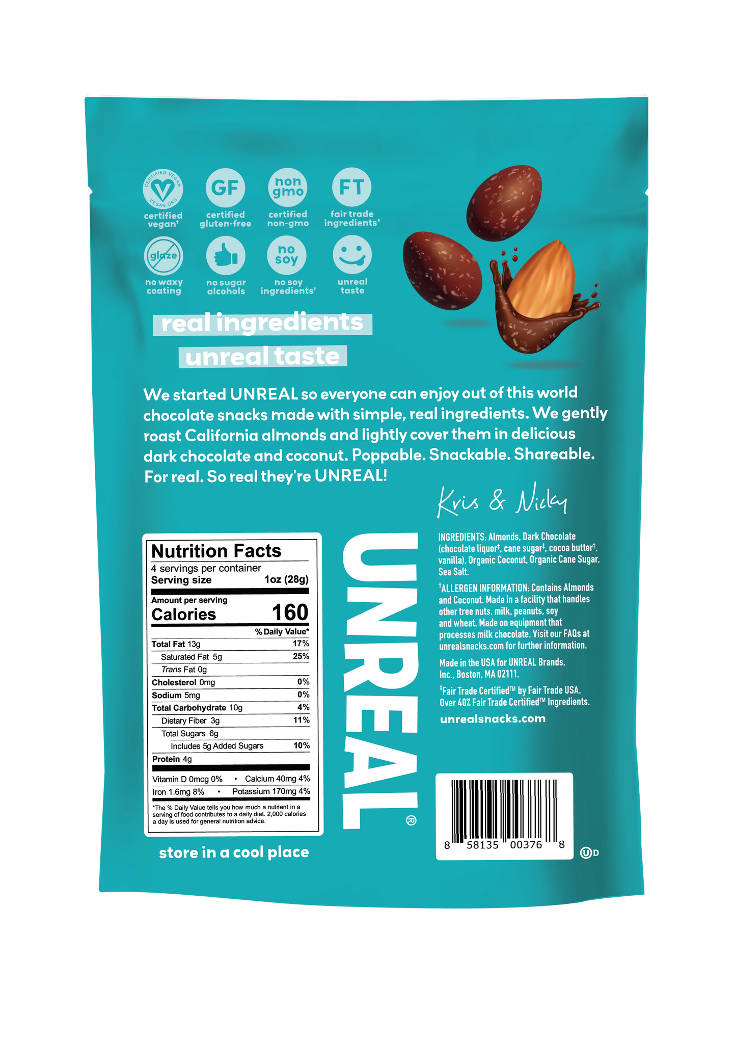 Dark Chocolate Coconut Covered Almonds - 6 bags