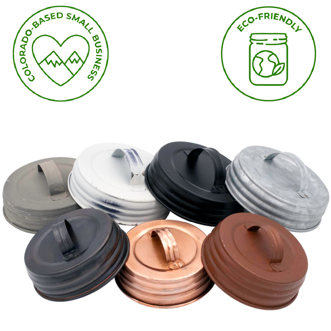 Metal Handle / Canister Lid for Mason Jars BIG AND SMALL