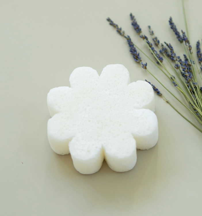 Body Wash Infused Spa Sponge Buffer Exfoliate Soap Cleanser: Lavender Sky - Flower