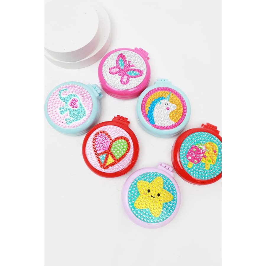 Colorful Mix Stone Mirror with Pop Up Brush
