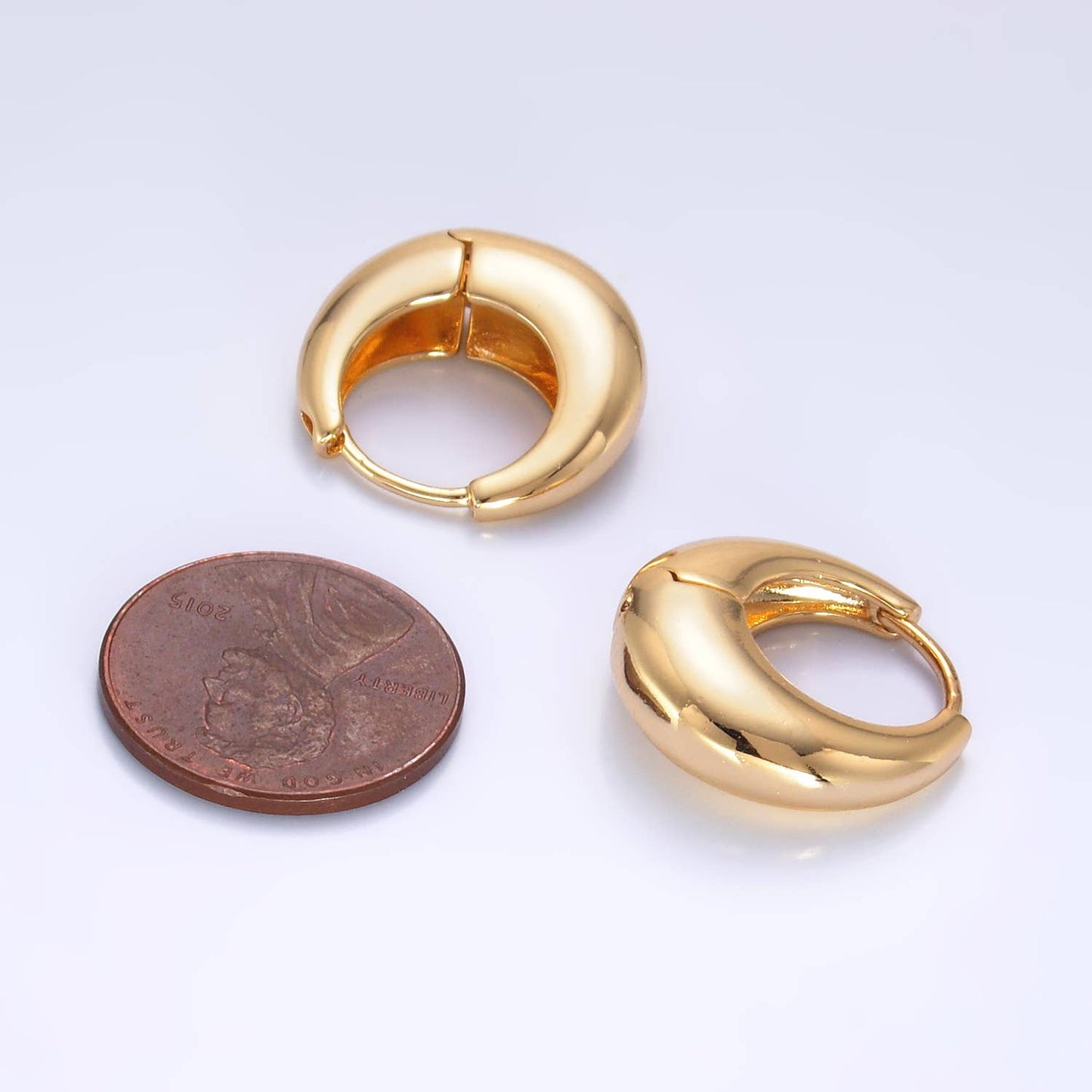 14K Gold Filled Chubby Dome Huggie Earrings | AD1432 AD088