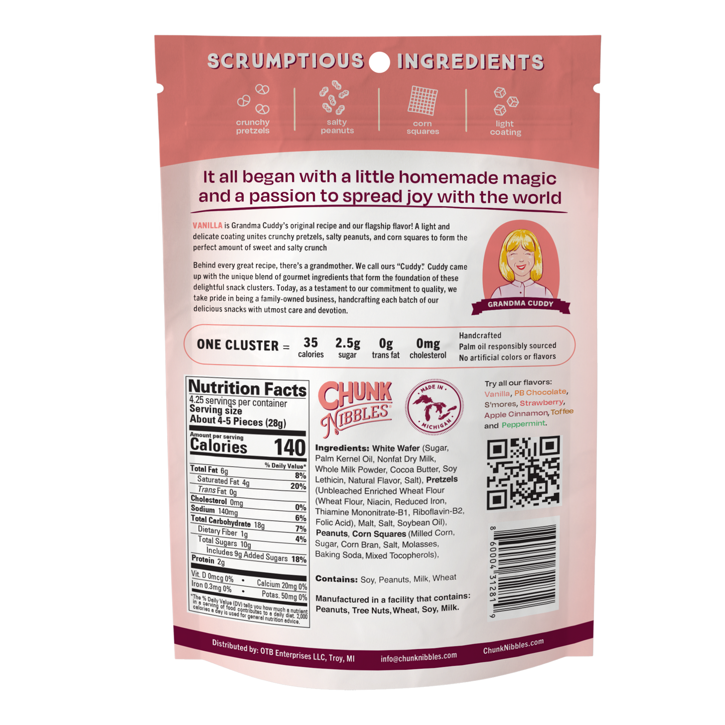 Vanilla (Original) Chunk Nibbles 4.25oz Pouch