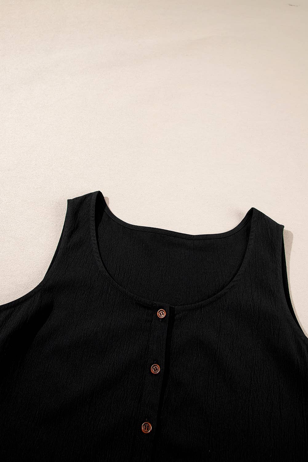 Plus Size Sleeveless Button Front Loose Jumpsuit