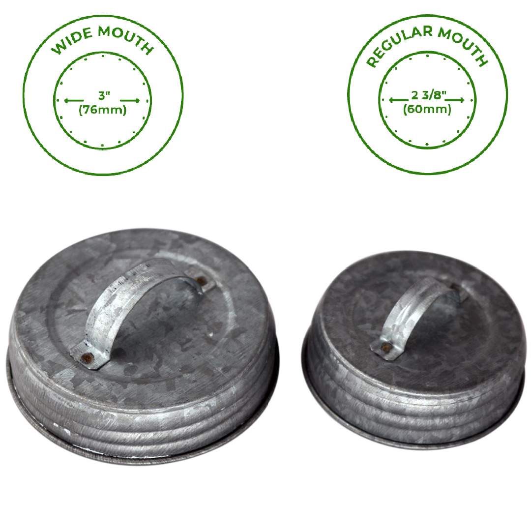 Metal Handle / Canister Lid for Mason Jars BIG AND SMALL