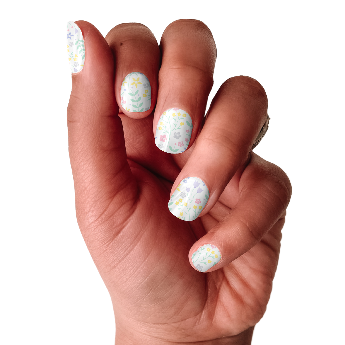 Spring Meadow | Pastel Floral Easter Nail Polish Wrap Set