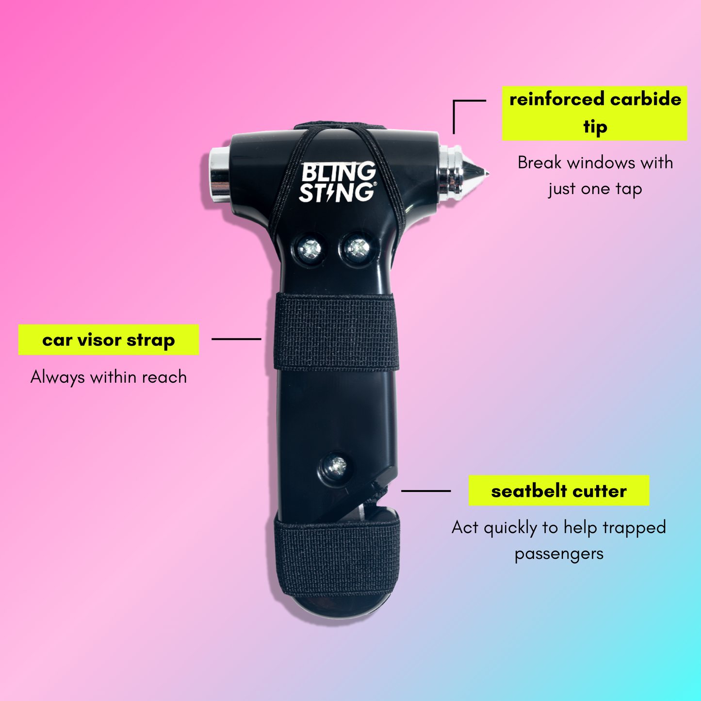 Emergency Escape Hammer | Black