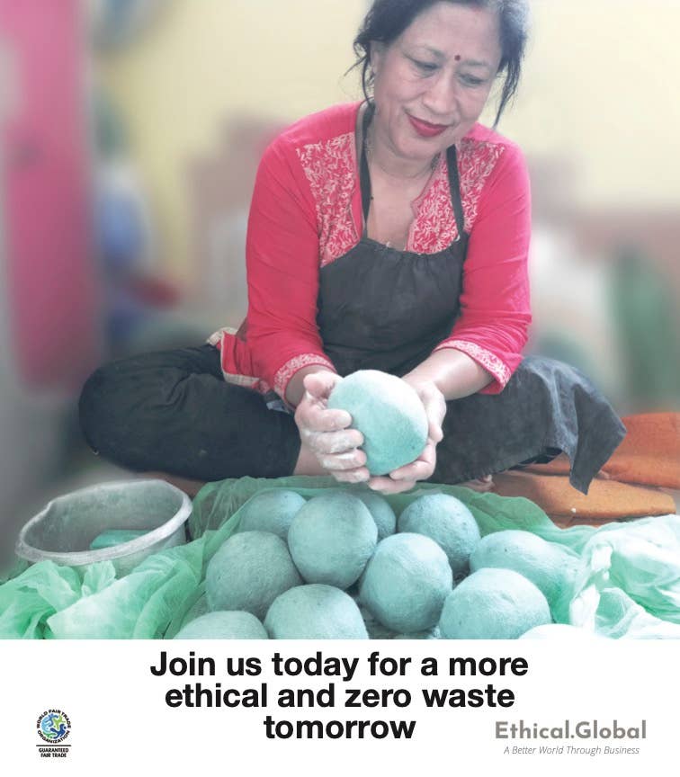 Owls: Eco Wool Dryer Balls Fair Trade : Purple Owl