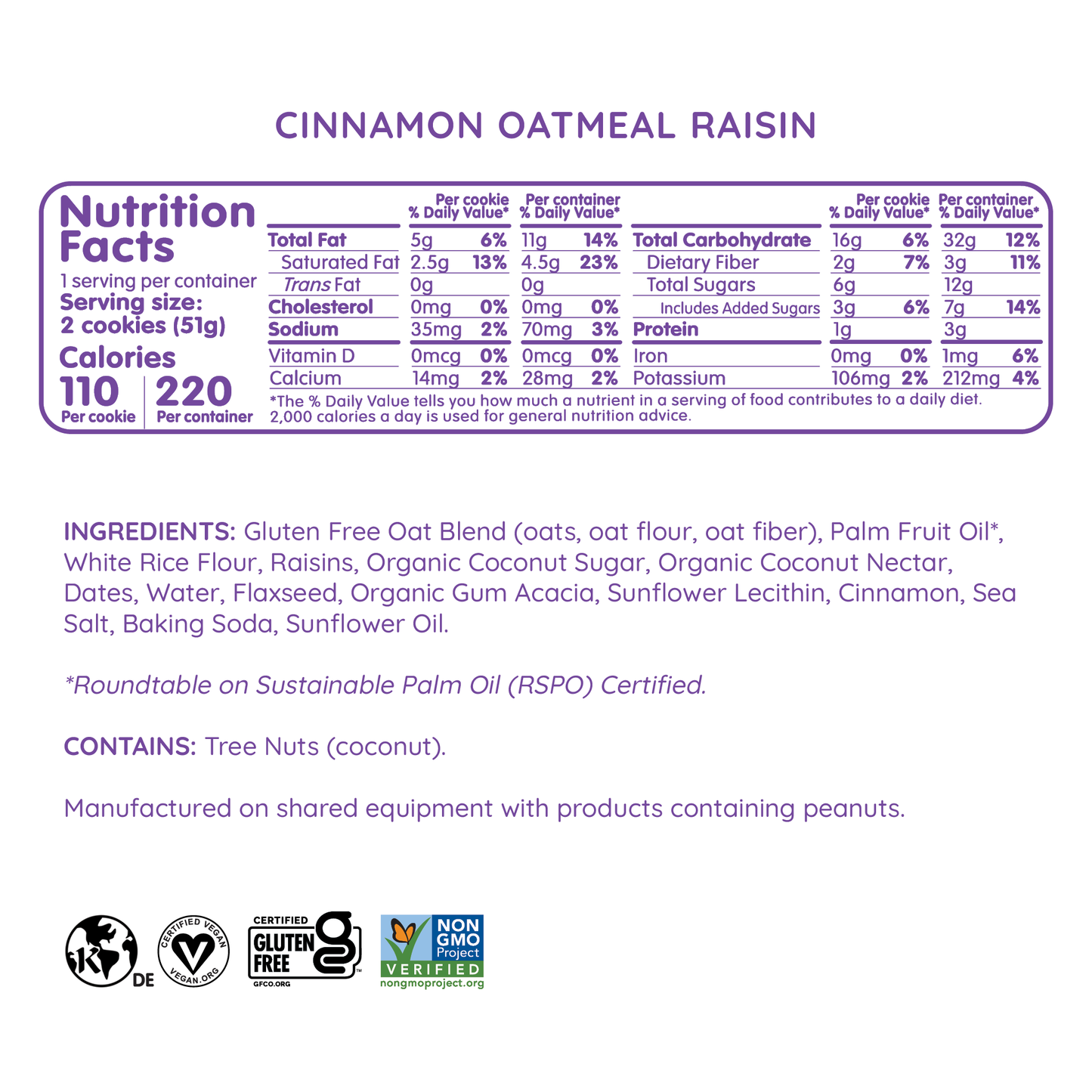 Cinnamon Oatmeal Raisin Cookies - Snack Packs