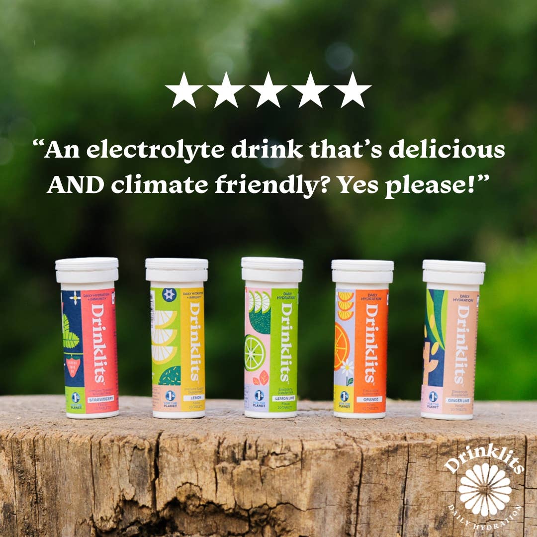Hydration Tablets: Natural ORANGE Electrolytes +Display