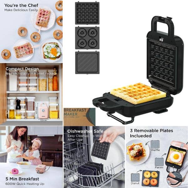 BREAKFAST - The Breakfast Maker - Waffles, Sandwich, Donuts