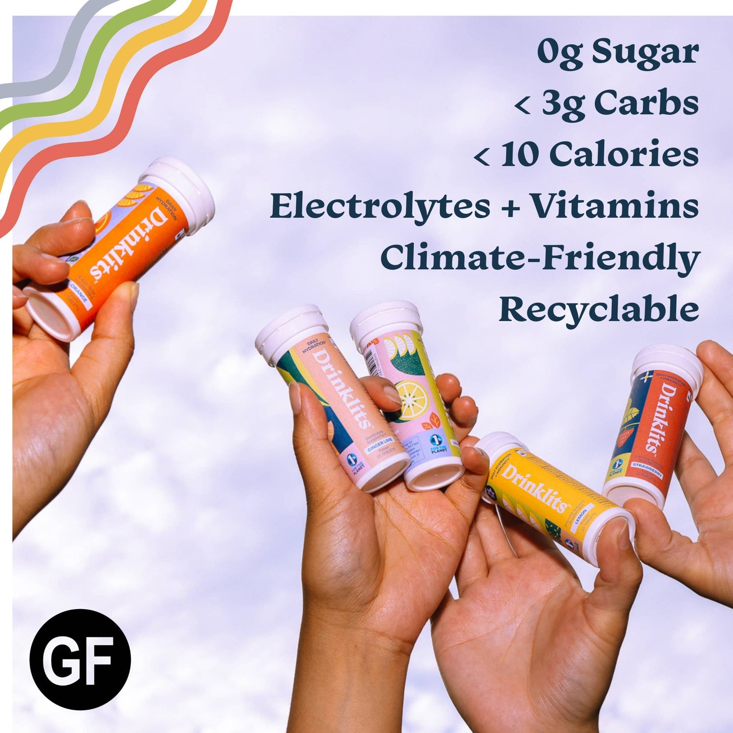 Hydration Tablets: Natural ORANGE Electrolytes +Display