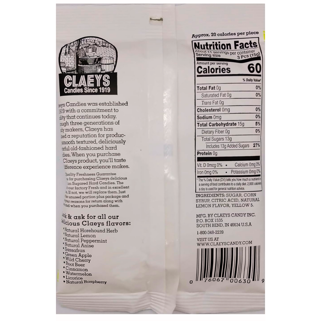 Claeys Old Fashioned Hard Candies -Lemon - 12 Ct.