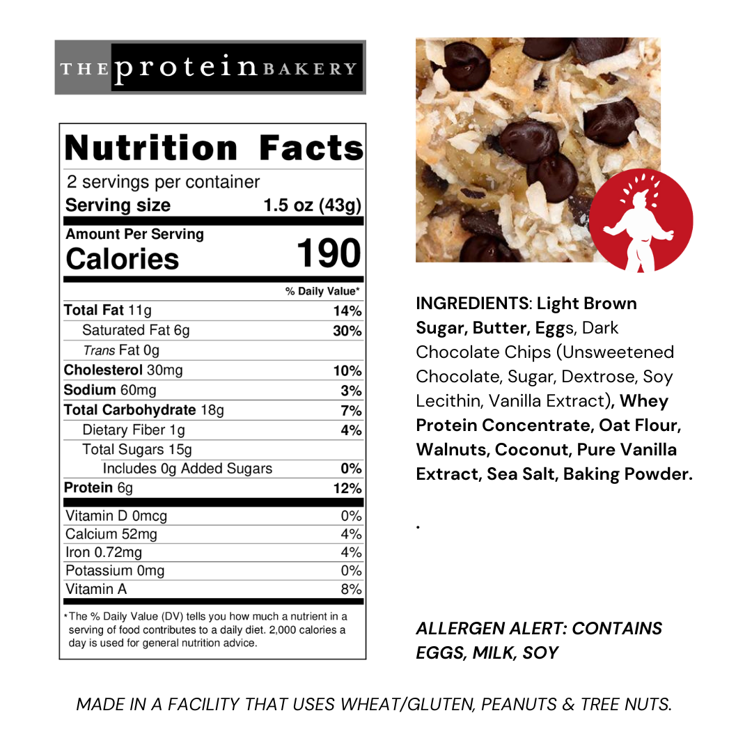 Coconut Walnut Dark Chip Protein Blondie