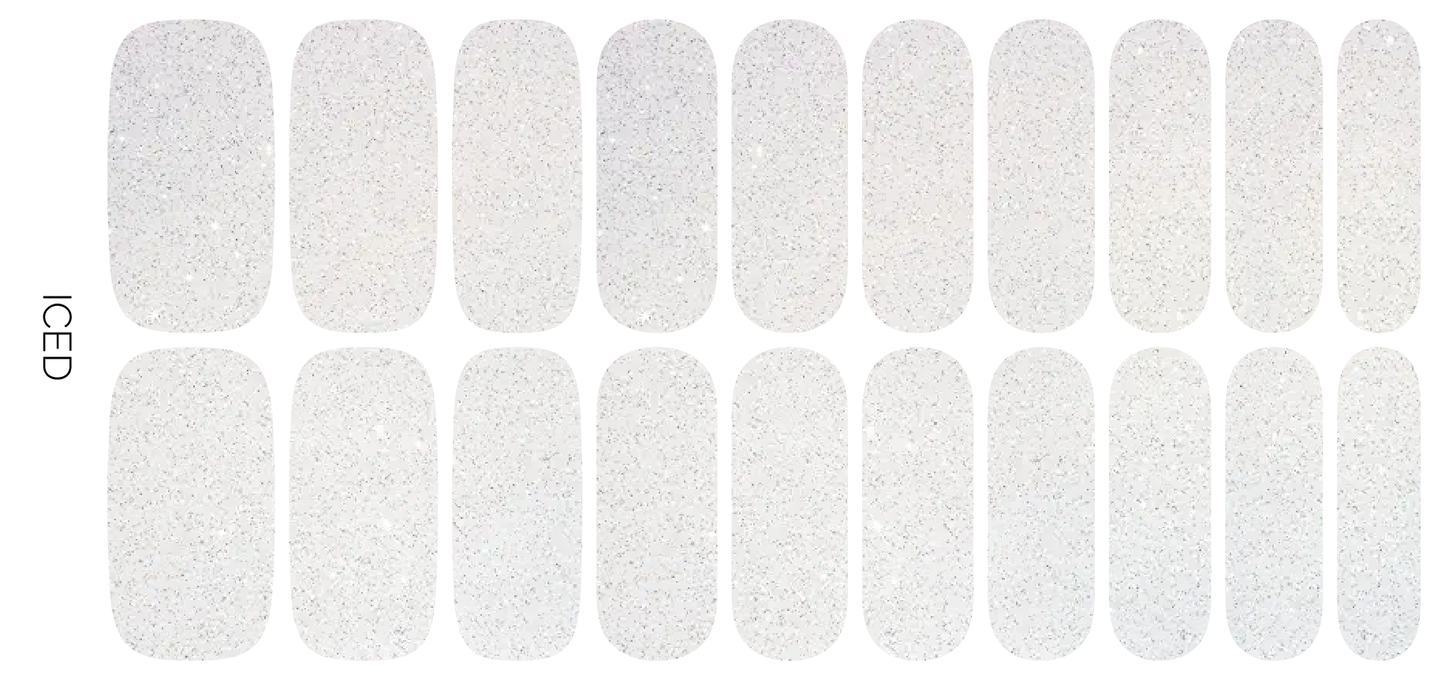 Iced | Sparkling White Diamond Glitter Holiday Nail Stickers