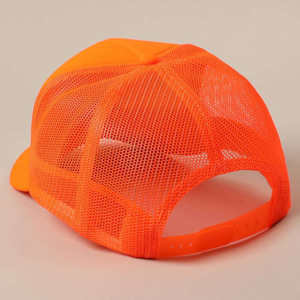 JESUS SAVES I SPEND Text Mesh Back Trucker Hat