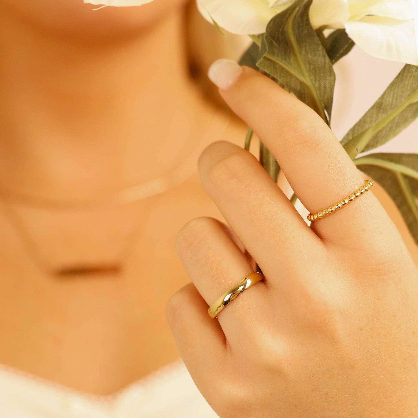 Stainless Steel Blank Gold Ring