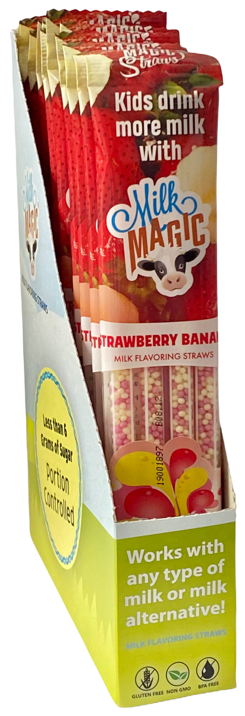 Milk Magic Strawberry Banana Milk Flavoring Straws