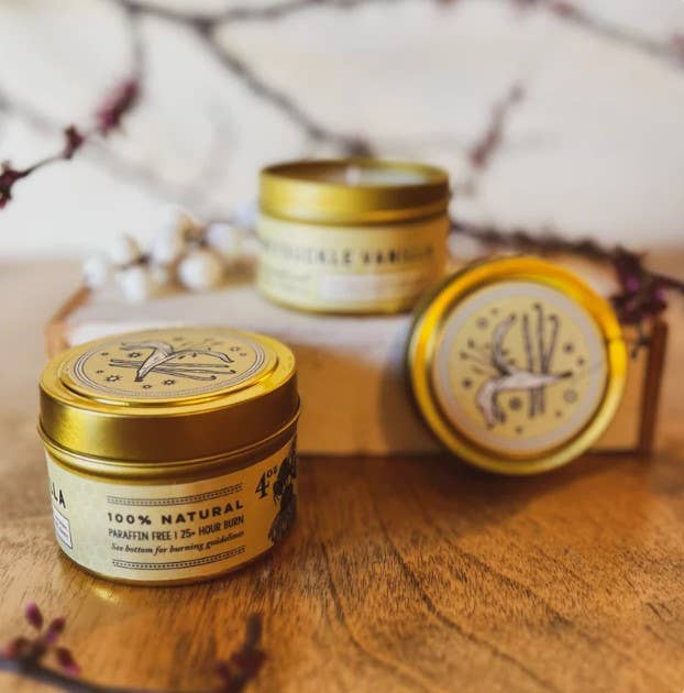 Honeysuckle Vanilla Bean 4oz. Candle - Paraffin free!