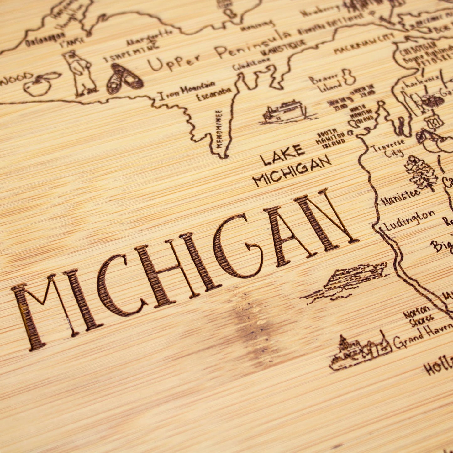 A Slice of Life Michigan 11" Cutting & Serving Board