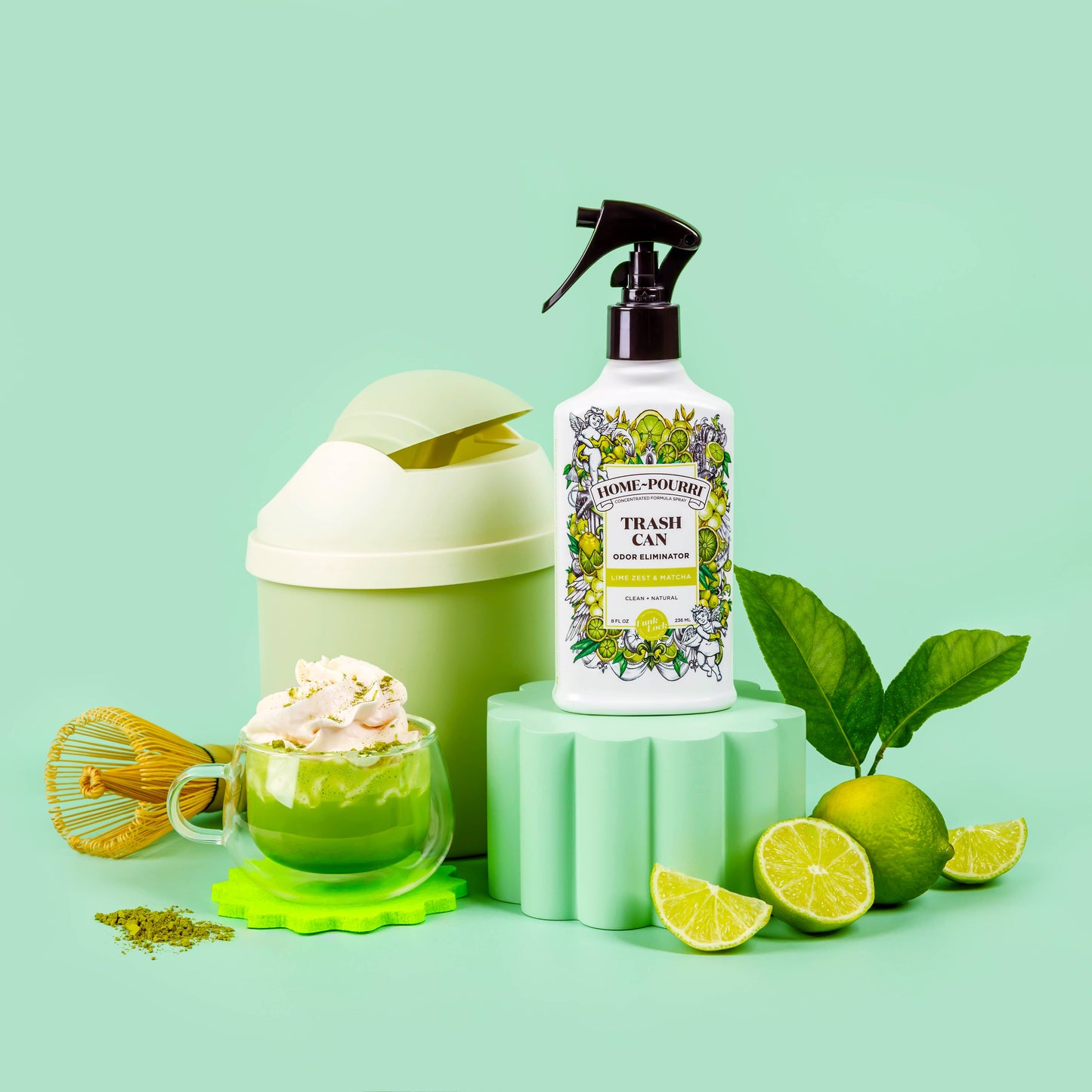 Home-Pourri Trash Can Odor Refresher 8 Oz, Lime Zest Matcha