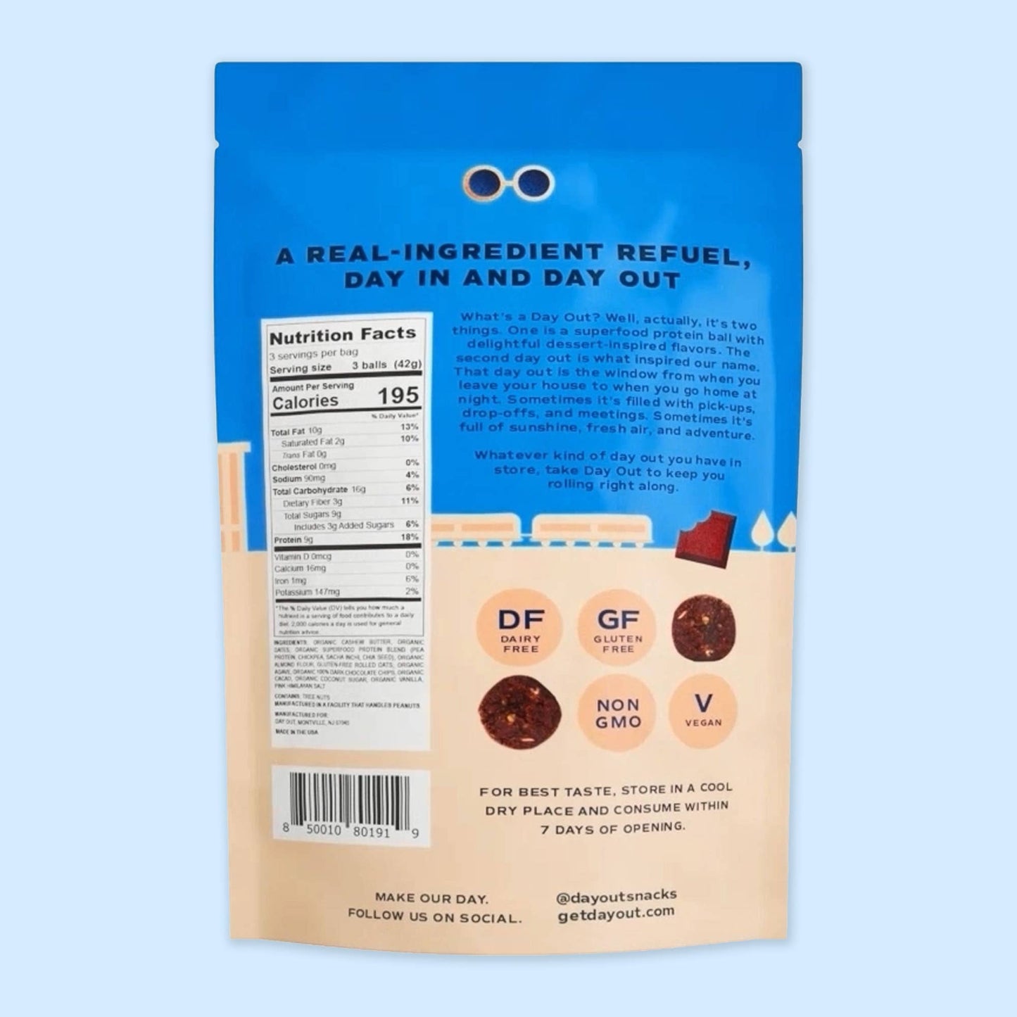 Brownie Batter Protein Balls 4.5 oz- Gluten Free Snack!