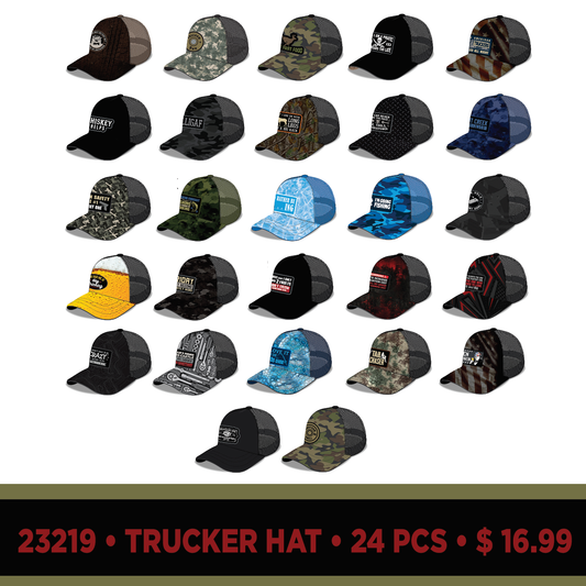 Trucker Hat With Patch Assortment - 24/Pack