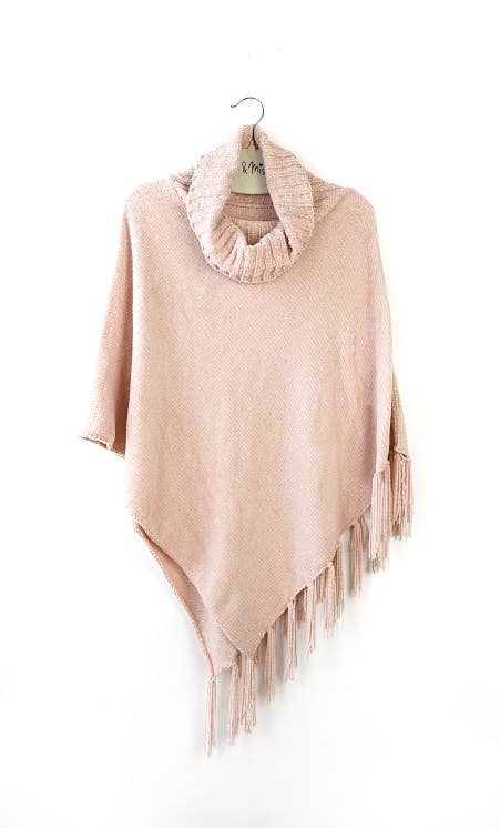 Britt's Knits Beyond Soft Chenille Poncho Open Stock: Blush