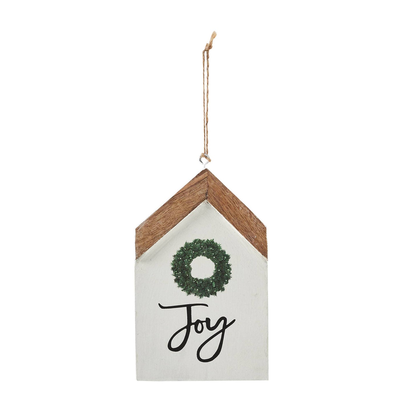 Joy Wreath Hanging Ornament 7x4x0.5