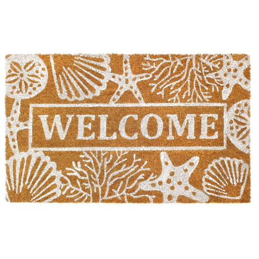 RugSmith Seashells and Starfish Coir Doormat, 18" x 30"
