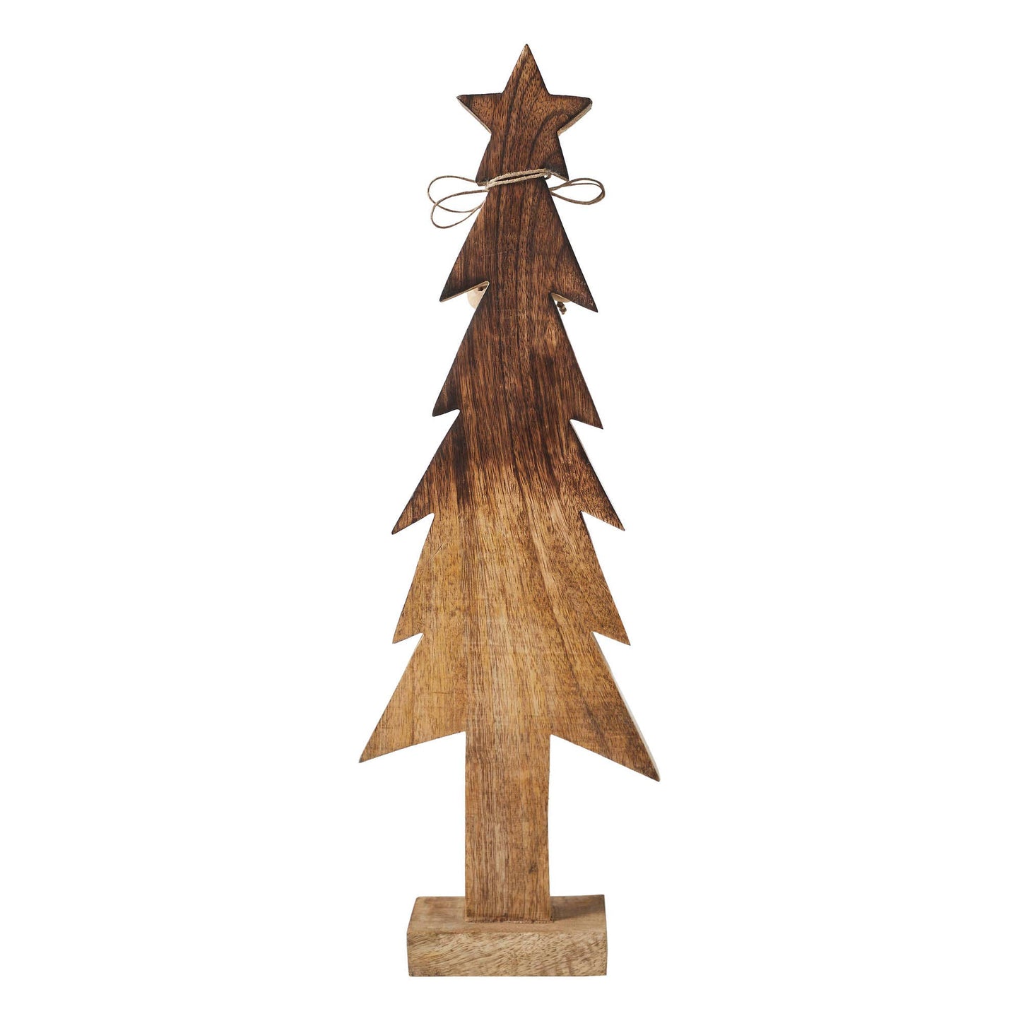 Christmas Tree Wooden Two Toned Brown Natural Figurine 19.75x6.5x2.25