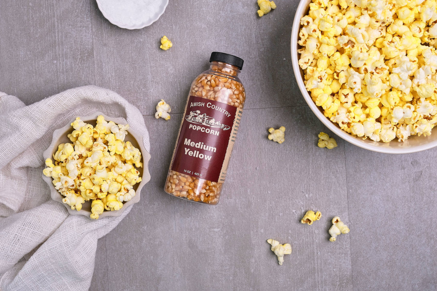 14oz Bottle of Medium Yellow Popcorn