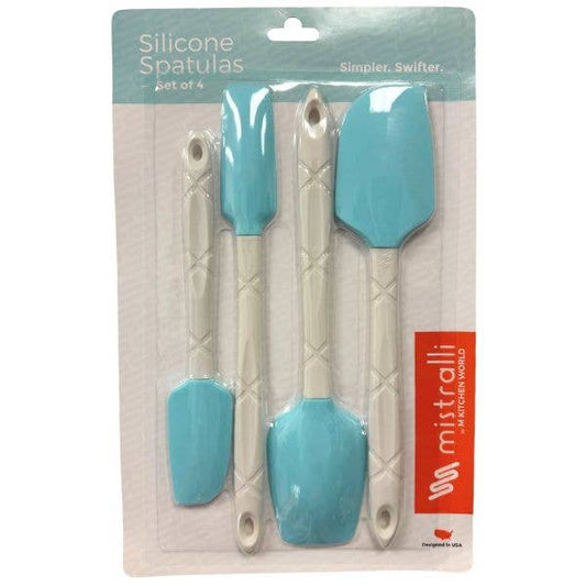 Mistralli Kitchen - BLUE -4Pack Silicone Premium Spatula Set