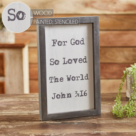 John 3:16 Wooden Shadow Box Frame 14x9x1