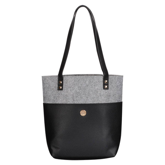 Bible Tote Gray/Black Love Never Fails Badge 1 Cor. 13:8