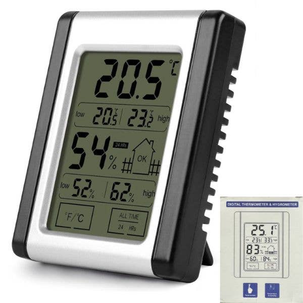 Digtial Thermometer & Hygrometer - Touch Screen - 