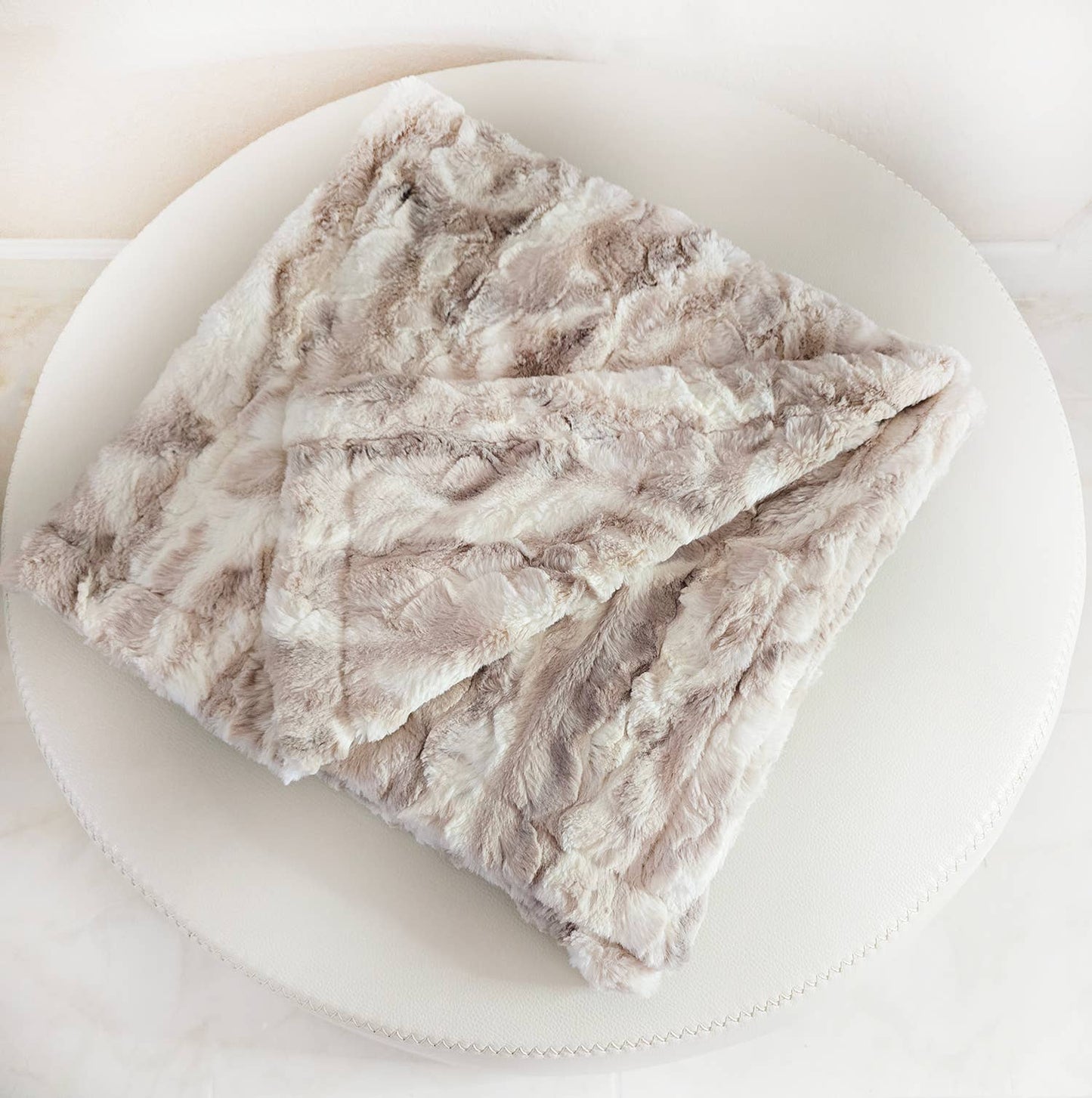 Marble Full/Queen Size 60 x 72 Minky Faux Fur Blanket