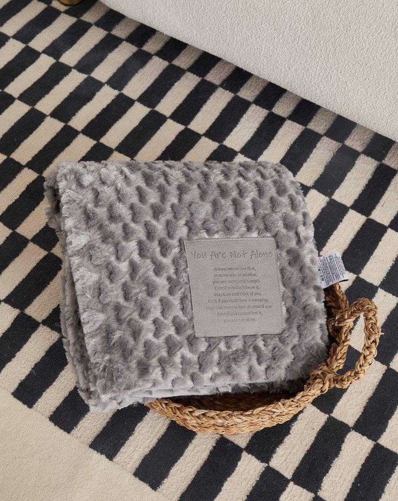 "You Are Not Alone" 1-Ply Faux Fur Patch Throw 50"x60"