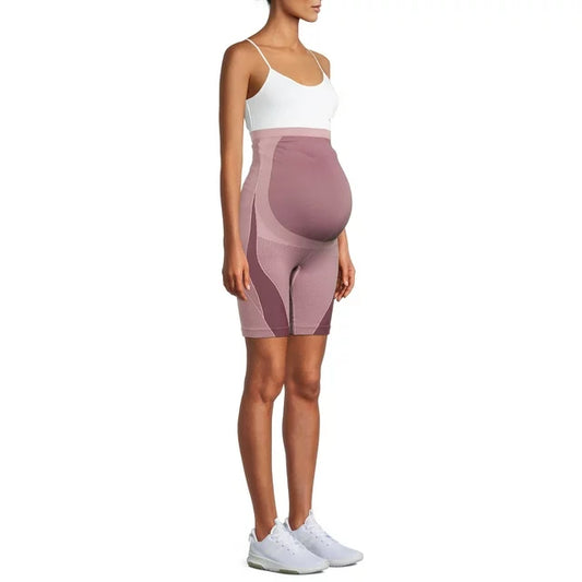 Ryka Women's Maternity Biker Shorts, SMALL, PURPLE