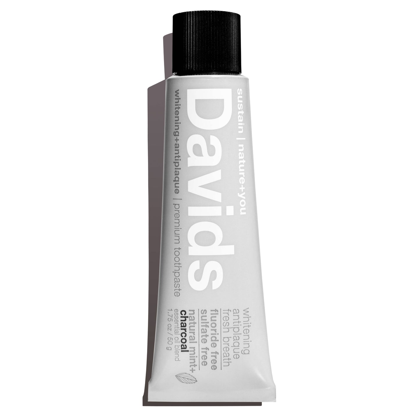 Davids travel size premium toothpaste  /  charcoal+peppermin