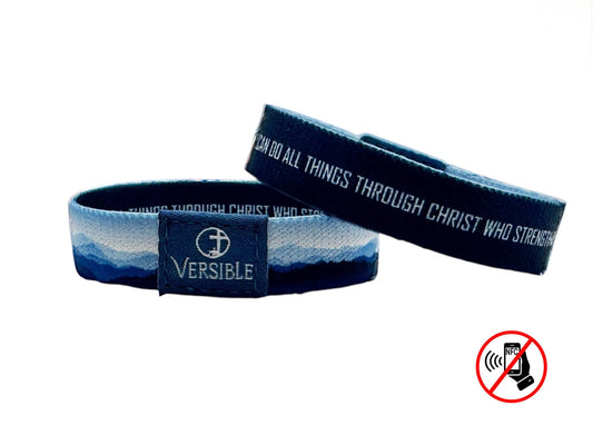 Versible® Wristbands - Mountain Horizon / Philippians 4:13: X-Large