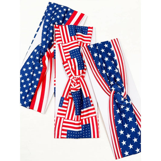 USA Flag American Patriotic Twisted  Head wrap