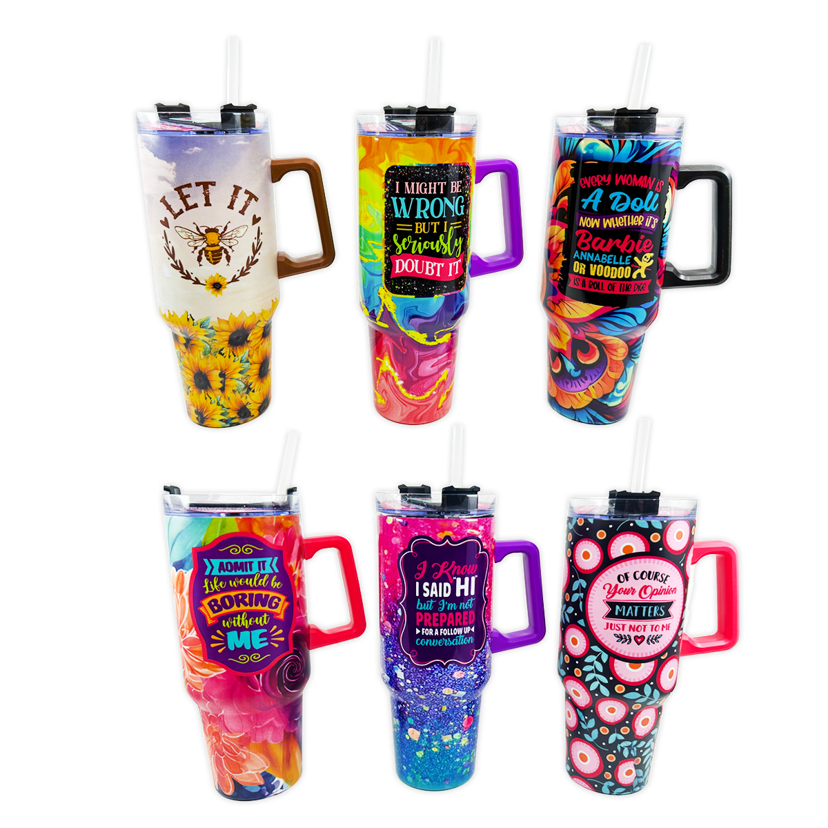 40 oz Insulated Cup Full Print Mom Design Assortment-