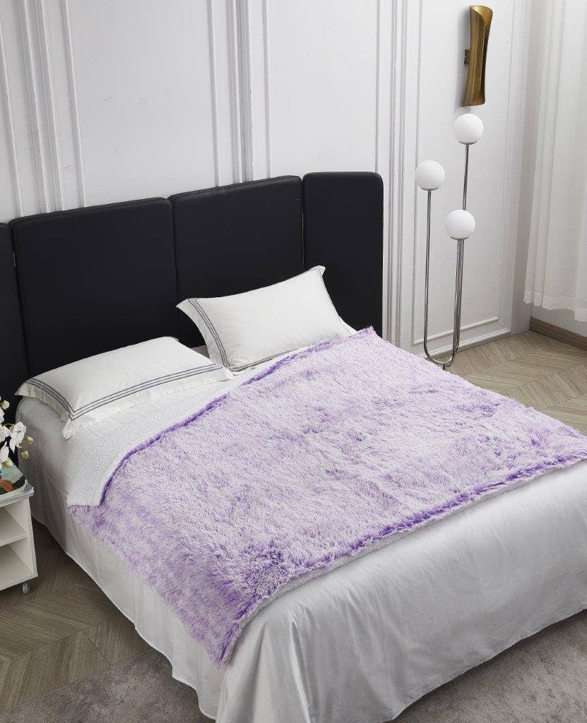 "Orchid Frost" Faux Fur Plush Throw Blanket - 50"x70"