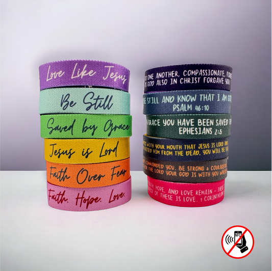 Versible® Wristbands - Solid Truths Collection: X-Large / Pink - Faith. Hope. Love.