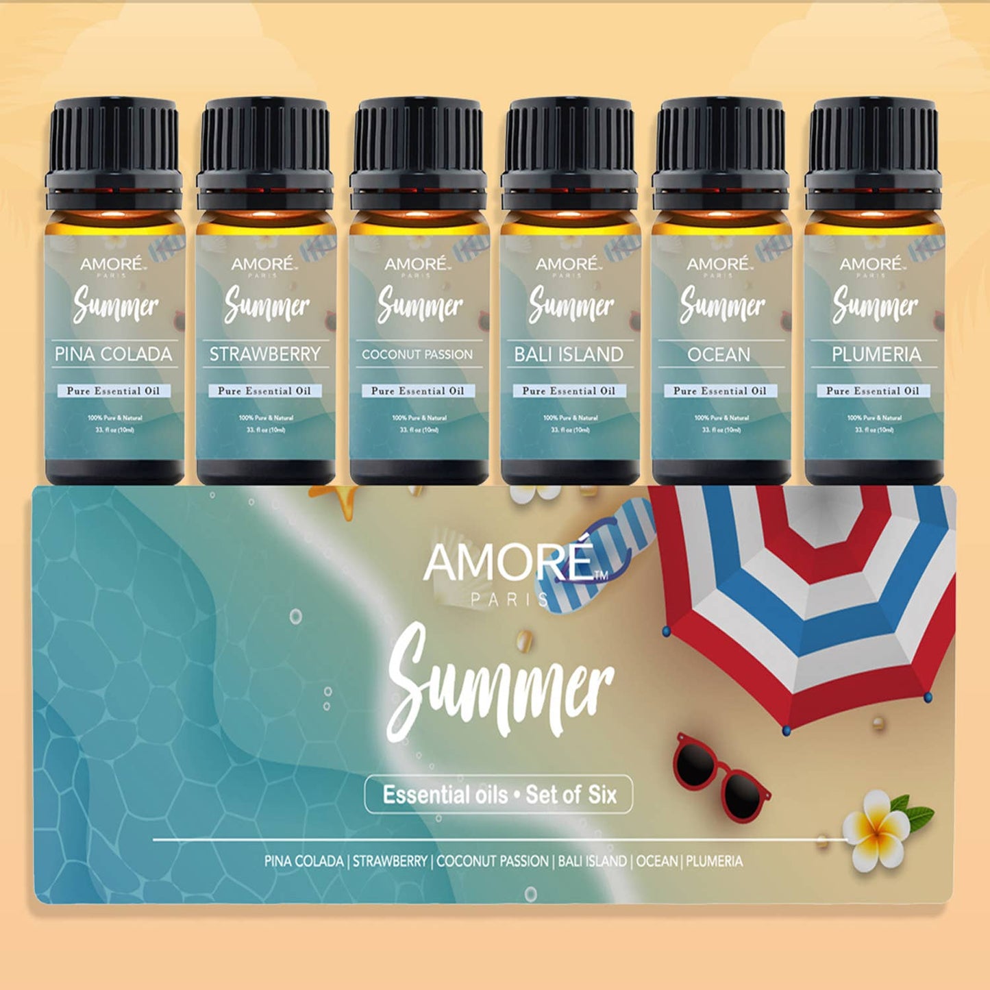 SUMMER ESSENTIAL OILS - 6 PIECES IN A GIFT SET