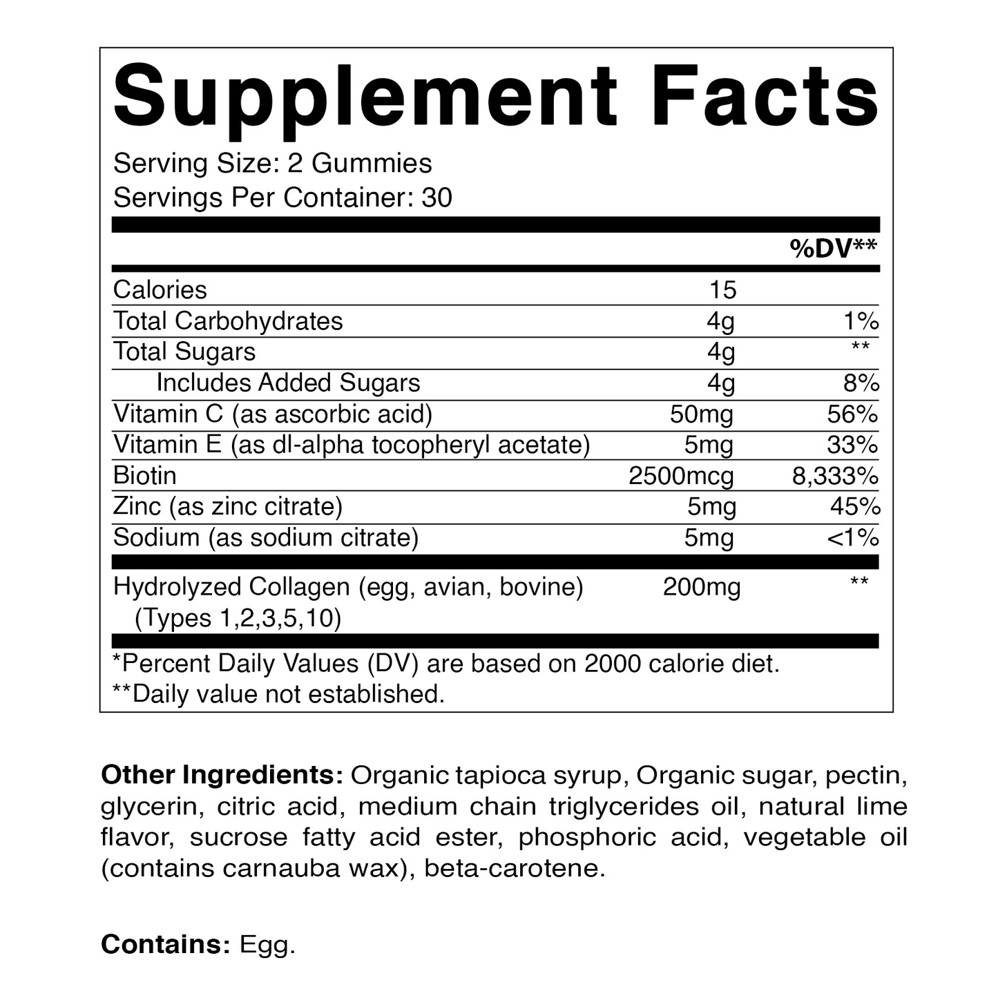 Vitamatic Hydrolyzed Collagen Gummies with  Zinc and Biotin