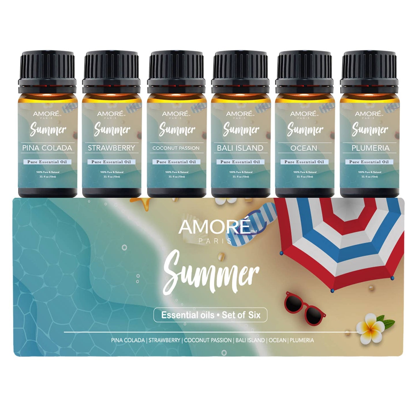 SUMMER ESSENTIAL OILS - 6 PIECES IN A GIFT SET