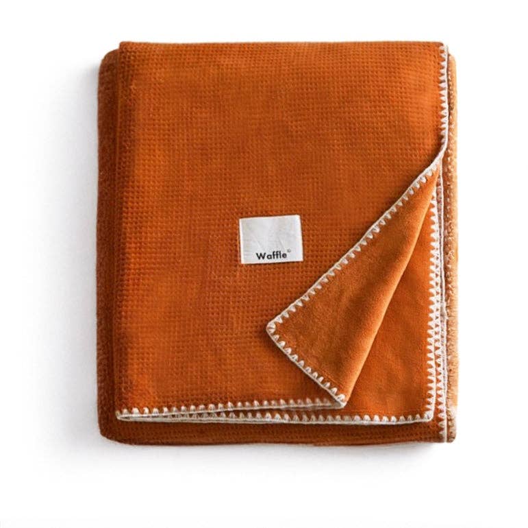 Ultra-Soft Milk Flannel Velvet Waffle Weave Throw Blanket, Queen Size (60" x 80" / 152 x 203 cm)