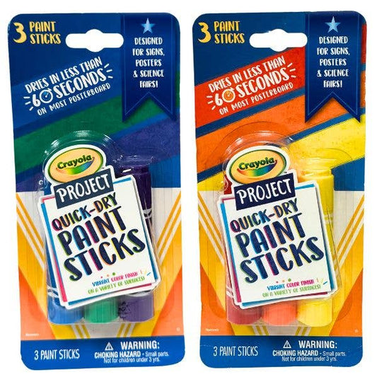 Crayola Products - 3Pack Fast Dry Paint Sticks - Dries In 6 