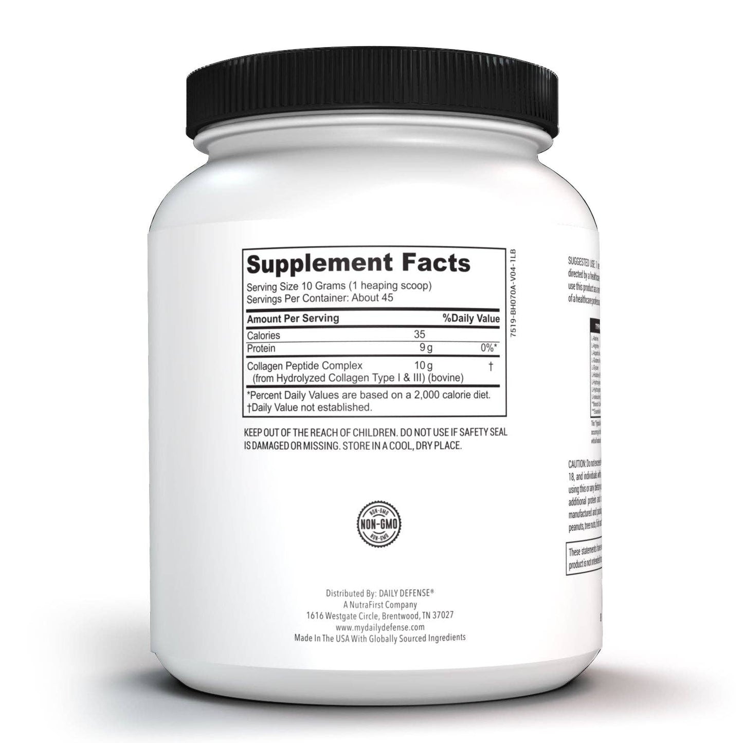 Collagen Peptide Powder Supports Hair, Skin, Nails, Joints and Bone Health